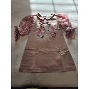 Patachou Girls Pink Silk Dress Sz 5/110